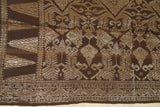Ceremonial Burgundy Red Embroidery Brocade damask Wedding Songket  textile cloth with Metallic Gold Threads 42"x 22" (SG49) Collected in Klunkung Regency, Bali & belonging to Nobility royalty
