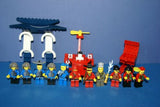 1998-2009 VERY RARE RETIRED LEGO MFS: 11 HARD TO FIND NINJAS CAS049, CAS050, CAS052, CAS053, CAS054 & SAMURAI CAS055 MINIFIGURES WITH ACCESSORIES, 3 BUILDS: AIRBOAT, BARBECUE, CHINATOWN GATEWAY (131 PCS) KIT 62