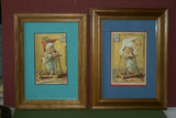 EPHEMERA AMERICANA WHIMSICAL ART: 1800's FRAMED ANTIQUE VICTORIAN ADVERTISING TRADE CARD: Waite & Co Crayon Portraits, Parents looking on Daughter Sleeping with her Dog (DFPO2K) ARTIST HAND PAINTED FRAME DESIGNER COLLECTOR COLLECTIBLE WALL DÉCOR UNIQUE