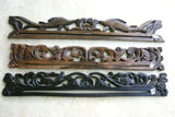 UNIQUE INTRICATELY HAND CARVED ORNATE WOOD HANGER 31” LONG (ROD, RACK) USED TO DISPLAY RARE OR PRECIOUS TEXTILES ON THE WALL, SUPERB BAS RELIEF CHOICE BETWEEN 3 LACY FOLIAGE VINES & DOLPHIN FROG OR FLOWER 1049, 1050 OR 1051 COLLECTOR DESIGNER ART