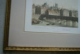 19TH C. PARIS A TRAVERS AGES 1885 ORIGINAL ARCHITECTURE ANTIQUE FOLIO ENGRAVING  GRAND CHATELET ET PONT DE BOIS, PARIS Engraved by Benoist, Sorieu & Bayalos. PROFESSIONALLY MATTED & FRAMED WALL DÉCOR.