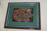 Kuna Indian Abstract Art Mola, hand-stitched blouse panel from San Blas Islands, Panama. Traditional Geometric Pattern 17" x 13.25" (62A)