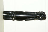 South Pacific Unique Art Ebony Mother of Pearl Crocodile Gator Hand carved 1A54