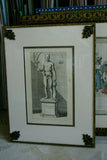 Very rare Original folio copperplate engraving dating 1660 Seneca Moriens In Balneo Rome Nude from Villa Pamphilia: eiusque Palatium Printed on hand-made watermarked laid paper 360+ years old!!! Double matted & Framed in hand painted signed frame