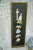 EPHEMERA AMERICANA WHIMSICAL ART: 1800's FRAMED VICTORIAN TRADE CARD: 5 DIE CUT PIECES FROM VARIED LION'S COFFEE ADVERTISEMENTS (DFPO2O) VINTAGE HAND PAINTED FRAME DESIGNER COLLECTOR COLLECTIBLE WALL DÉCOR UNIQUE