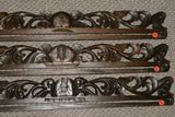 UNIQUE INTRICATELY HAND CARVED ORNATE WOOD HANGER 32” (ROD, RACK) USED TO DISPLAY RARE OR PRECIOUS TEXTILES ON THE WALL, SUPERB BAS RELIEF LACY MOTIFS OF FOLIAGE, VINES & FRUIT COLLECTOR DESIGNER WALL DÉCOR 3 CHOICES 374 375 OR 376