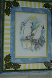 1978 AUSTRALIAN BIRD LITHOGRAPH FROM “PARROTS OF THE WORLD” BY BILL  COOPER PROFESSIONALLY X2 MATTED AND FRAMED IN UNIQUE SIGNED HAND PAINTED FRAME WITH LEAVES MOTIFS 23,5" X 19" BEAUTIFUL WHIMSICAL DESIGNER WALL ART DÉCOR DFPO75 COCKATOOS