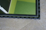 UNIQUE MIRROR WITH MINUTE POINTILLISM HAND PAINTED FRAME BLACK & WHITE SIGNED BY FLORIDA ARTIST DA36: 30” X 24” ONE OF A KIND
