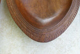 2 HUGE STUNNING HAND CARVED ROSEWOOD SAGO PLATTER DISH BOWLS, 1 OVAL SHAPE & OTHER A MARINE TURTLE  WITH DELICATELY INCISED BORDERS ON FINS AND TAIL CREATED BY RENOWNED TRIBAL SCULPTOR TROBRIAND ISLANDS MELANESIA SOUTH PACIFIC COLLECTOR 2A16 & 2A212