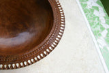 HUGE 17”x 4” STUNNING UNIQUE HAND CARVED ROSEWOOD MUSEUM MASTERPIECE SERVING PLATTER DISH BOWL WITH MOTHER OF PEARL TEAR INSERTS & DELICATE LACY BORDER RENOWNED SCULPTOR TROBRIAND ISLANDS MELANESIA SOUTH PACIFIC  KULA RING COLLECTOR DESIGNER 2A67