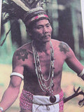 Unique Earthtones Hand crafted Ethnic Glass Trade Beads Necklace with Buffalo Bone Hand Carved Pendant of Fish, Zodiac Pisces, Borneo Kalimantan, Indonesia NECK44 + 1 Flapper Coconut necklace.