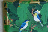30”x 25” ORIGINAL DETAILED COLORFUL  BALINESE PAINTING ON CANVAS RENOWN UBUD ARTIST RAINFOREST PARADISE WITH FOLIAGE HIBISCUS BIRDS FRAMED IN SIGNED CUSTOM FRAME HANDPAINTED TO MATCH ARTWORK DFBB8 DECORATOR DESIGNER ART COLLECTOR