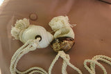 2 very large Banded Tun Tonna Sulcosa & Spotted Cowry Seashell Tassels, Pulls, Oceanic Art, South Pacific Home Decor Accent, Handcrafted Unique perfect for Designer Decorator Shell Collector Beach Lover Vacation Feel Pool Cabana