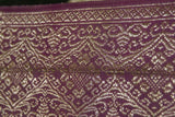 Old Ceremonial Balinese Textile Hand woven Burgundy Brocade Damask Songket Setagen Sabuk Dowry Belt with Metallic Gold Threads 58" x 6.5" (SG52) Collected in Klunkung Regency, Bali & belonging to Nobility royalty