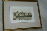 19TH C. PARIS A TRAVERS AGES 1885 ORIGINAL ARCHITECTURE ANTIQUE FOLIO ENGRAVING  GRAND CHATELET ET PONT DE BOIS, PARIS Engraved by Benoist, Sorieu & Bayalos. PROFESSIONALLY MATTED & FRAMED WALL DÉCOR.