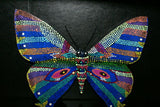 Detailed Unique Signed by  Artist Hand painted Pointillism Art Wood Wooden Butterfly Detailed Wall Art Décor Design DWO1