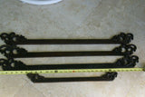 8 Hand carved Wood Elegant Unique Display Hanger Rack Rods Bars with Ornate Finials at each end 19" Long Created to Display Precious Textiles: Antique Tapestry Runner Obi Needlepoint Fabric Panel Quilt Rare Cloth etc… Designer Collector Wall Décor