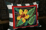 Kuna Indian Folk Art Mola blouse panel from San Blas Islands Panama. Hand Stitched Applique: Geometric Abstract Water Pitchers 17" x 12.25" (64B)