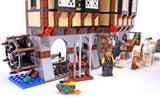 LEGO 10193 NOW VERY RARE RETIRED Castle Medieval Market Village: 2 2x STORIES BUILDINGS,  8 MINIFIGURES:  PEASANTS BLACKSMITH  KNIGHTS, COWS HORSE & CART DUCK FROG  RAT WATER WHEEL HAMMER, 1609 + 49 EXTRA PIECES (Yr 2008) never built: Box included
