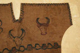 RARE OLD TORAJA TREE BARK TUNIC, PENAI OR BAJU, (SULAWESI) FROM CELEBES, INDONESIA. HAND PAINTED WITH NATURAL PIGMENTS 32" x 29"