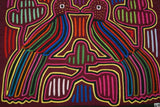 Kuna Indian Folk Art Mola Blouse Panel from San Blas Islands, Panama. Hand stitched Applique: Mirror Image Peace Dove Birds 16.5" x 12.75" (99B)
