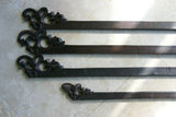2 WOOD Hand carved Textile Runner Obi Display Hanger Rods Racks Finials 23" + 1 FREE Created to Display Precious Textiles: Antique Tapestry Runner Obi Needlepoint Fabric Panel Quilt Rare Cloth etc… Designer Collector Wall Décor