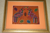 1980's Kuna Indian Folk Art Mola Blouse Panel from San Blas Islands, Panama. Hand stitched Reverse Applique:  Traditional Panama Eagle 16.5" x 13" (27A)