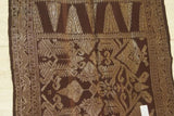 Ceremonial Burgundy Red Embroidery Brocade damask Wedding Songket  textile cloth with Metallic Gold Threads 42"x 22" (SG49) Collected in Klunkung Regency, Bali & belonging to Nobility royalty