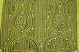 Kuna Indian Abstract Art Mola, hand-stitched blouse panel from San Blas Islands, Panama. Traditional Geometric Pattern 17" x 13.25" (62A)