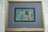 ORIGINAL GONGBI MUGHAL ART BEAUTIFUL FRAMED LARGE PERSIAN INK MINIATURE PAINTING ON SILK FROM NEPAL EXTREMELY DETAILED RENDITION OF COURT ELEPHANT IN ORNATE GARB DFN12 DECORATOR DESIGNER COLLECTOR WALL ART HOME DECOR 22”X18”
