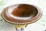 HUGE 17”x 4” STUNNING UNIQUE HAND CARVED ROSEWOOD MUSEUM MASTERPIECE SERVING PLATTER DISH BOWL WITH MOTHER OF PEARL TEAR INSERTS & DELICATE LACY BORDER RENOWNED SCULPTOR TROBRIAND ISLANDS MELANESIA SOUTH PACIFIC  KULA RING COLLECTOR DESIGNER 2A67