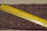 Old Ceremonial Balinese hand woven textile Antique Burgundy Setagen Brocade damask Ceremonial Songket Runner Belt  Embroidery with Metallic Gold Threads 48" x 4" (SG33) Collected in Klunkung Regency, Bali & belonging to Nobility royalty