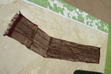 Old Superb Ceremonial Balinese hand woven textile Burgundy Setagen Ceremonial Songket Brocade Damask Embroidery Runner with Metallic Gold Threads 55" x 8.5" (SG30) Collected in Klunkung Regency, Bali & belonging to Nobility royalty