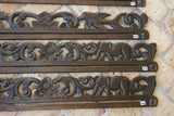 UNIQUE INTRICATELY HAND CARVED ORNATE WOOD HANGER 32” (ROD, RACK) USED TO DISPLAY RARE OR PRECIOUS TEXTILES ON THE WALL, SUPERB BAS RELIEF CHOICE BETWEEN 6 LACY MOTIFS:  FOLIAGE WITH BIRDS FISH OR ELEPHANTS DESIGNER WALL DÉCOR 3035 TO 3040