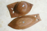 STUNNING ROSEWOOD WOOD MUSEUM MASTERPIECE SAGO PLATTER DISH BOWL DELICATELY CARVED INTO A LARGE FISH BY RENOWNED TRIBAL SCULPTOR FROM  REMOTE TROBRIAND ISLANDS MELANESIA SOUTH PACIFIC COLLECTOR DESIGNER 2A69 15"x9.25"x3”