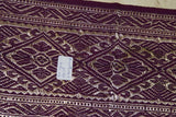 Old Ceremonial Balinese Brocade Damask Wedding Songket Belt.  Burgundy Red Textile cloth Embroidered with Metallic Gold Threads 60" x 9" (SG23) Collected in Klunkung Regency, Bali & belonging to Nobility royalty