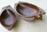 2 STUNNING HUGE (21X10” & 18X7”) HAND CARVED ROSEWOOD MUSEUM MASTERPIECES PLATTER DISH BOWLS  ONE IS A FISH SCULPTURE & OTHER A MARINE TURTLE  BY RENOWNED TRIBAL SCULPTOR TROBRIAND ISLANDS MELANESIA SOUTH PACIFIC COLLECTOR DESIGN 2A146 & 2A235