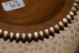 11”x 2,5” STUNNING UNIQUE HAND CARVED ROSEWOOD MUSEUM MASTERPIECE SERVING PLATTER DISH BOWL WITH MOTHER OF PEARL TEAR INSERTS & DELICATE LACY BORDER RENOWNED SCULPTOR TROBRIAND ISLANDS MELANESIA SOUTH PACIFIC  KULA RING COLLECTOR DESIGNER 2A34