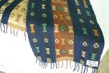Unique Hand Woven Ceremonial Sumba Hinggi Songket Ikat Textile Runner (54" x 13") design with Geometric Bows Tapestry  Made from Hand spun Cotton, Dyed with Natural Pigments (SR60) rich colors. Subanese weaver