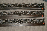 UNIQUE INTRICATELY HAND CARVED ORNATE WOOD HANGER 32” (ROD, RACK) USED TO DISPLAY RARE OR PRECIOUS TEXTILES ON THE WALL, SUPERB BAS RELIEF LACY MOTIFS OF FOLIAGE & VINES COLLECTOR DESIGNER DECORATOR WALL DÉCOR CHOICE BETWEEN 383 & 385