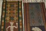 Hand woven Sumba Hinggi Songket Ikat Textile Runner (49" x 13.25") Made with Handspun Cotton Dyed with Natural Pigments Adorned with Mermaid Motif Created with tiny Nassa Shells (SR40) with fringes wall Décor designer textile collector earthtones