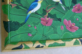 30”x 25” ORIGINAL DETAILED COLORFUL  BALINESE PAINTING ON CANVAS RENOWN UBUD ARTIST RAINFOREST PARADISE WITH FOLIAGE HIBISCUS BIRDS FRAMED IN SIGNED CUSTOM FRAME HANDPAINTED TO MATCH ARTWORK DFBB8 DECORATOR DESIGNER ART COLLECTOR