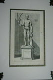 Very rare Original folio copperplate engraving dating 1660 Seneca Moriens In Balneo Rome Nude from Villa Pamphilia: eiusque Palatium Printed on hand-made watermarked laid paper 360+ years old!!! Double matted & Framed in hand painted signed frame