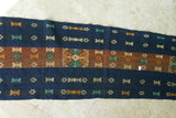 Unique Hand Woven Ceremonial Sumba Hinggi Songket Ikat Textile Runner (54" x 13") design with Geometric Bows Tapestry  Made from Hand spun Cotton, Dyed with Natural Pigments (SR60) rich colors. Subanese weaver