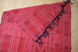 Bali Hand spun Hand woven Cotton Unique Thick Warm Ikat Textile with gorgeous Intricate Geometric Motifs Perfect: 3 tones of Hot Pink  80" x 45" Home décor Collector Designer Collection Great Buy elegant with fringes
