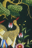Huge Hmong Tribe Colorful Artwork Embroidery Needlework Original Museum Masterpiece of trees & Cranes DFH8 Hand stitched by Talented Artist  Signed Custom Hand painted Frame & Mats Wall Art Home Décor Designer Collector Unique 33 1/2" x 19 1/2"
