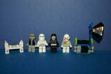 4, NOW RARE, RETIRED LEGO STAR WARS MINIFIGURES COLLECTIBLES (EPISODES 4/5/6): SNOWTROOPER, IMPERIAL TROOPER,  TROOPER SW187, HOTH REBEL, REFLECTIVE SPY TOWER DROID, BENCH & MORE (39 PCS). KIT: SET 25