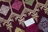 Old Handwoven Brocade Damask  Female Sari Wedding Songket Sarong Hand Embroidered Cloth Textile Art, Multi-colored with Metallic Gold Threads  48" x 20" (SG9) COLLECTED IN NEGARA, INDONESIA & belonging to Nobility royalty