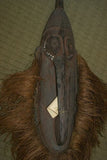 RARE UNIQUE OCEANIC ART LARGE OLD HAND CARVED TRIBAL CLAN ANCESTRAL CULT RAMU SPIRIT MASK WITH LONG PHALLIC NOSE SHELLS BUSH TWINE COLLECTED ON RAMU RIVER PAPUA NEW GUINEA 13A6 ORACLE CONSULTED FOR ADVICE DURING RAIDS COLLECTOR DESIGNER DECOR 39"x 17"