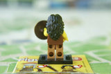 BRAND NEW, RARE RETIRED LEGO COLLECTIBLE MINIFIGURE 71001: WARRIOR WOMAN WITH SHIELD, LANCE & BLACK BASE  (Serie 10) 71001, RELEASED IN 2013. 7 PIECES